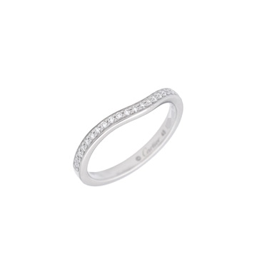 カルティエ バレリーナ カーブ リング #48 シルバー Pt950プラチナ レディース ジュエリー 【中古】【jewelry】