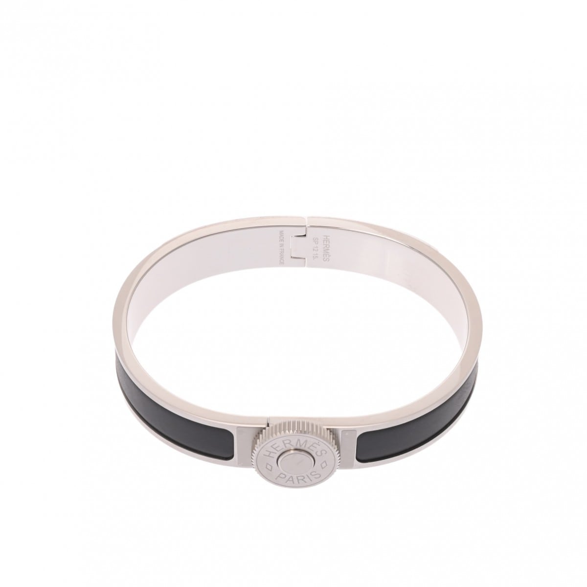 エルメス クリック クルー ド セル ブラック/シルバー/シルバー金具 メタル/エナメル ユニセックス ジュエリー 【未使用】【jewelry】