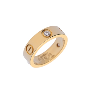 カルティエ ラブリング 3Pダイヤ #49 ゴールド K18イエローゴールド YG レディース ジュエリー 【中古】【jewelry】