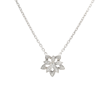 ヴァン クリーフ&アーペル ロータスネックレス ミニ シルバー K18ホワイトゴールド WG レディース ジュエリー 【中古】【jewelry】