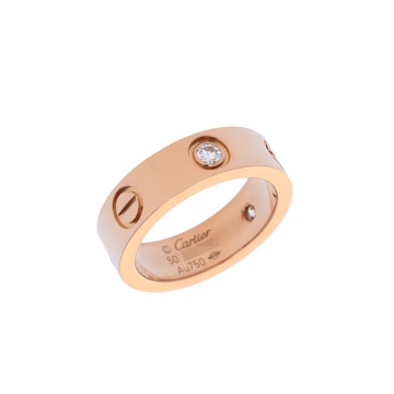 カルティエ ラブリング 3Pダイヤ #50 ゴールド K18ピンクゴールド PG レディース ジュエリー 【中古】【jewelry】