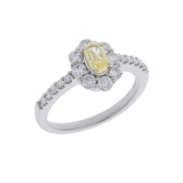 ノーブランド イエローダイヤ リング 0.43ct シルバー Pt950プラチナ レディース ジュエリー 【中古】【jewelry】