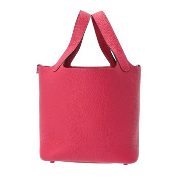 エルメス ピコタン ロック PM モノクローム ローズメキシコ/ピンク/シルバー金具 トリヨンクレマンス レディース バッグ 【中古】【bag】