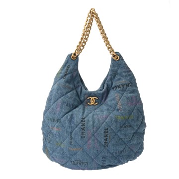 シャネル マトラッセ ホーボーバッグ  ブルー AS3127 プリントデニム レディース バッグ 【中古】【bag】