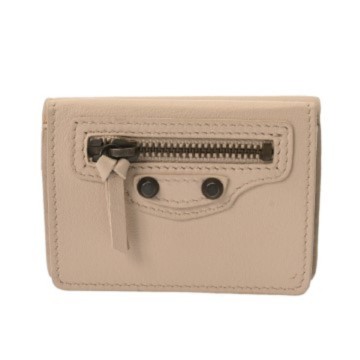 バレンシアガ クラシック ミニ ウォレット ベージュ 477455 2730 A 203437 レザー レディース 財布 【中古】【purse】