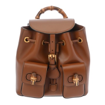 グッチ バックパック ブラウン 702101 213317 バンブー/レザー ユニセックス バッグ 【中古】【bag】