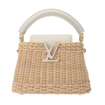 ルイ ヴィトン カプシーヌ MINI  スノー M26004 ラタン/カウハイドレザー レディース バッグ 【中古】【bag】