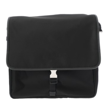 プラダ ショルダーバッグ Re‐Nylon ブラック 2VD166 サフィアーノレザー/ナイロン メンズ バッグ 【中古】【bag】