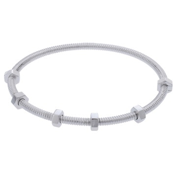 カルティエ エクルブレスレット #19 シルバー K18ホワイトゴールド WG レディース ジュエリー 【中古】【jewelry】