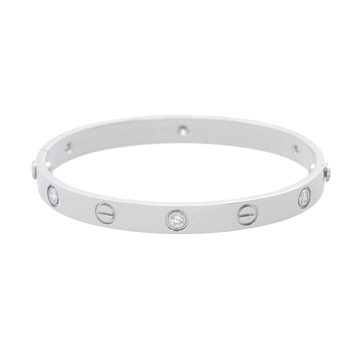 カルティエ ラブブレスレット 8PD #17 シルバー K18ホワイトゴールド WG レディース ジュエリー 【中古】【jewelry】