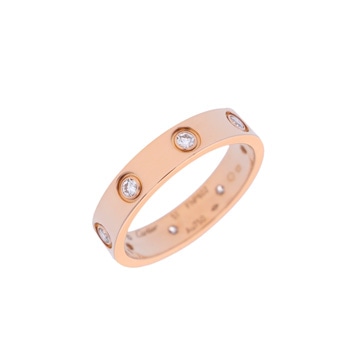 カルティエ ミニラブリング 8Pダイヤ #51 ゴールド K18ピンクゴールド PG レディース ジュエリー 【中古】【jewelry】