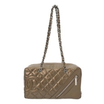 シャネル カンボン ボーリングバッグ  メタリックゴールド A34315 ラムスキン レディース バッグ 【中古】【bag】