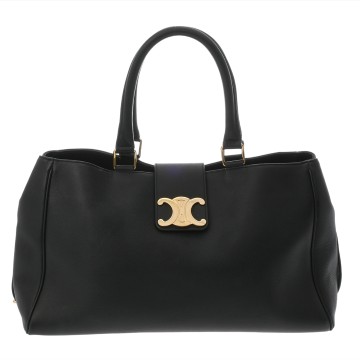 セリーヌ ミディアム アポリーヌ ブラック 114963FK6.38NO サプルカーフ レディース バッグ 【中古】【bag】