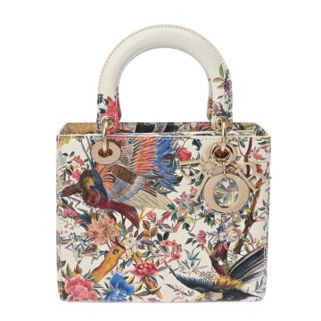 ディオール LADY DIOR ミディアム Jardin D Hiver マルチカラー カーフスキン レディース バッグ 【中古】【bag】