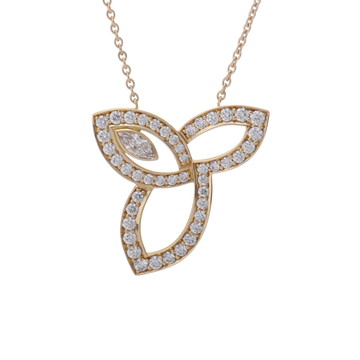 ハリー ウィンストン リリークラスター ネックレス ゴールド PEDYMQRFLC K18イエローゴールド YG レディース ジュエリー 【中古】【jewelry】
