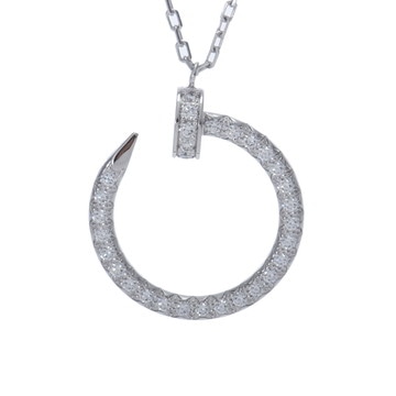 カルティエ ジュストアンクル ネックレス パヴェ シルバー K18ホワイトゴールド WG レディース ジュエリー 【中古】【jewelry】
