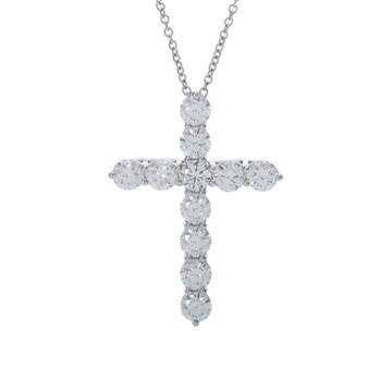 ティファニー ラージクロス ネックレス シルバー Pt950プラチナ レディース ジュエリー 【中古】【jewelry】