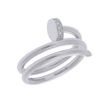 カルティエ ジュストアンクル リング ダブル SM #46 シルバー K18ホワイトゴールド WG レディース ジュエリー 【中古】【jewelry】