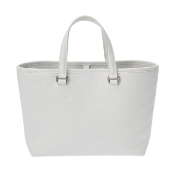 バレンシアガ スモールショッパー BBモノグラムシグネチャー ホワイト 702699 PVC レディース バッグ 【中古】【bag】
