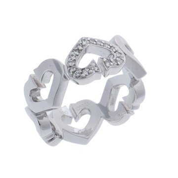 カルティエ Cハートリング #47 シルバー B4041547 K18ホワイトゴールド WG レディース ジュエリー 【中古】【jewelry】