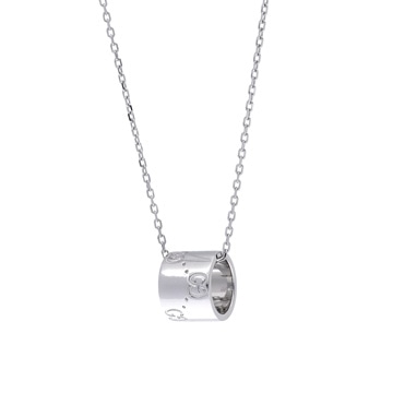 グッチ アイコン ネックレス シルバー K18ホワイトゴールド WG レディース ジュエリー 【中古】【jewelry】
