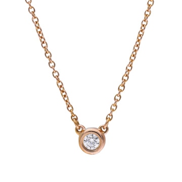 ティファニー バイザヤード ネックレス 一粒ダイヤ ゴールド K18ピンクゴールド PG レディース ジュエリー 【中古】【jewelry】