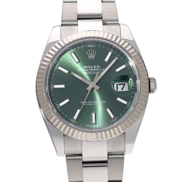 ロレックス デイトジャスト 41 126334 ミントグリーン メンズ 時計 【中古】【wristwatch】