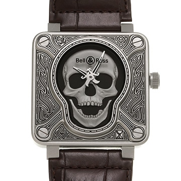 ベル＆ロス バーニング スカル BR0192-SKULL-BURN ブラック メンズ 時計 【中古】【wristwatch】