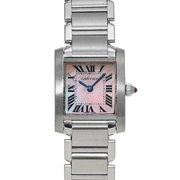 カルティエ タンクフランセーズ SM W51028Q3 ピンクシェル レディース 時計 【中古】【wristwatch】