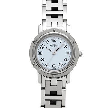 エルメス クリッパー CL4.210 ホワイト レディース 時計 【中古】【wristwatch】