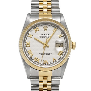 ロレックス デイトジャスト 16233 アイボリーピラミッド メンズ 時計 【中古】【wristwatch】