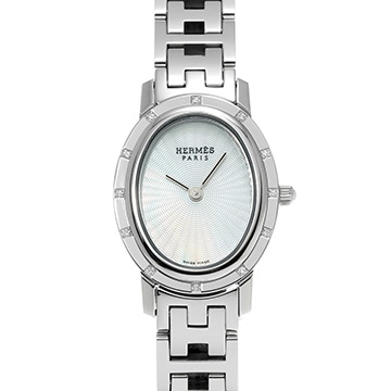 エルメス クリッパー オーバル C01.230 ホワイトシェル ユニセックス 時計 【中古】【wristwatch】