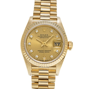 ロレックス デイトジャスト 69178G シャンパン/ダイヤモンド レディース 時計 【中古】【wristwatch】