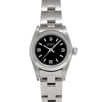 ロレックス オイスターパーペチュアル 76080 ブラック レディース 時計 【中古】【wristwatch】