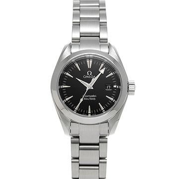 オメガ シーマスター アクアテラ クォーツ 2577.50 ブラック レディース 時計 【中古】【wristwatch】