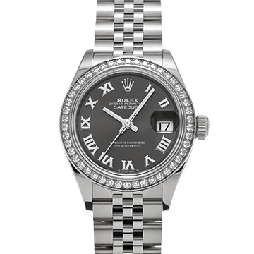 ロレックス デイトジャスト レディ 28 279384RBR スレートグレー レディース 時計 【中古】【wristwatch】