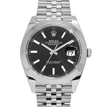 ロレックス デイトジャスト 41 126300 ブライトブラック メンズ 時計 【中古】【wristwatch】