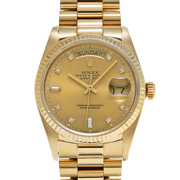 ロレックス デイデイト 18038A シャンパン/ダイヤモンド メンズ 時計 【中古】【wristwatch】