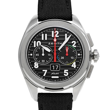 ゼニス パイロット ビッグデイト フライバック 03.4000.3652/21.I001 ブラック メンズ 時計 【中古】【wristwatch】