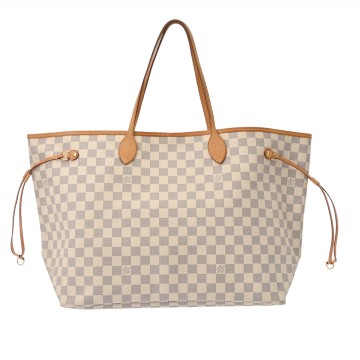 ルイ ヴィトン ダミエアズール ネヴァーフルGM ホワイト N51108 ダミエキャンバス レディース バッグ 【中古】【bag】