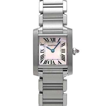 カルティエ タンクフランセーズ SM　 W51028Q3 ピンクシェル レディース 時計 【中古】【wristwatch】