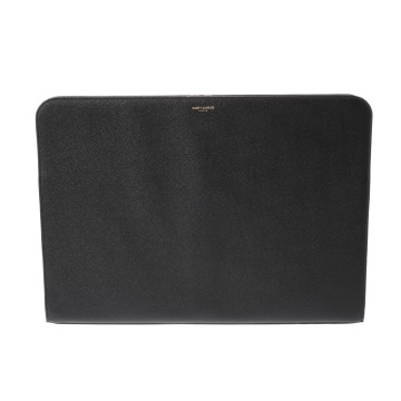 サンローラン クラッチバッグ ブラック 328552 0959 グレインドプードルエンボスレザー レディース バッグ 【中古】【bag】