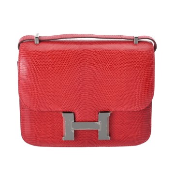 エルメス コンスタンス3 18  ルージュガランス リザード レディース バッグ 【中古】【bag】