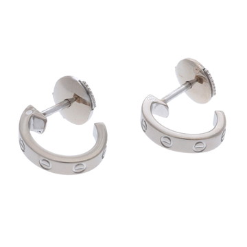 カルティエ ミニラブ ピアス シルバー K18ホワイトゴールド WG レディース ジュエリー 【中古】【jewelry】