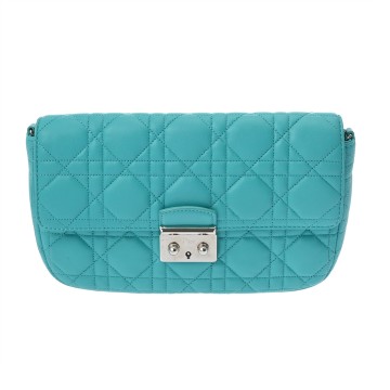 ディオール カナージュ チェーンショルダー ターコイズ ラムスキン レディース バッグ 【中古】【bag】