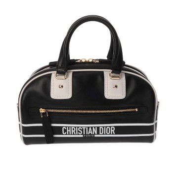 ディオール ヴァイブ スモール ボウリングバッグ ブラック M6209OOBR レザー レディース バッグ 【中古】【bag】
