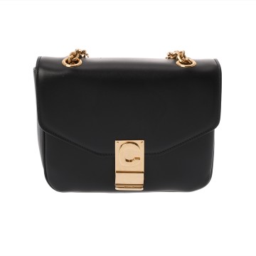 セリーヌ スモールC チェーンショルダー ブラック 188403BFB.38NO カーフレザー レディース バッグ 【中古】【bag】