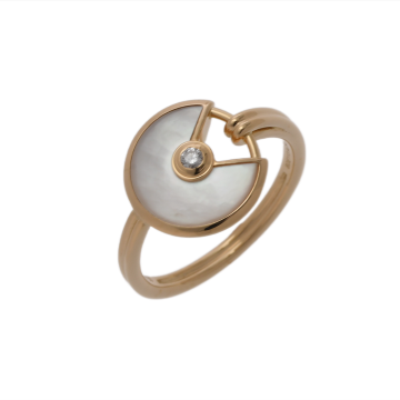 カルティエ アミュレットリング #50 ゴールド K18イエローゴールド YG レディース ジュエリー 【中古】【jewelry】