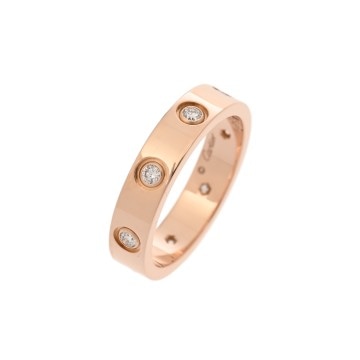 カルティエ ミニラブリング #48 フルダイヤ ゴールド K18ピンクゴールド PG レディース ジュエリー 【中古】【jewelry】