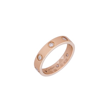 カルティエ ラブリング フルダイヤ #50 ゴールド K18ピンクゴールド PG レディース ジュエリー 【中古】【jewelry】
